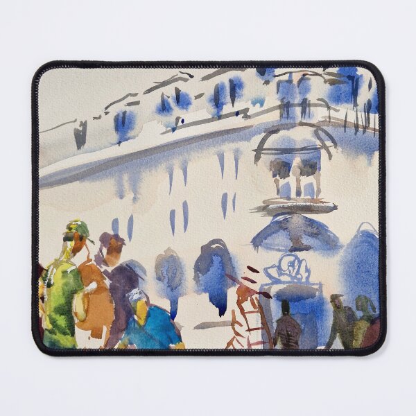 Item preview, Lively street scene watercolor painting designed and sold by MikeJory.
