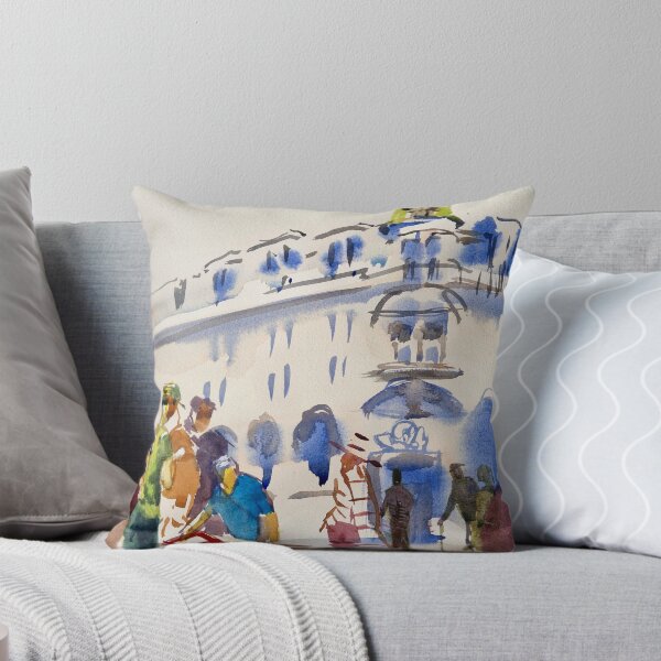 Item preview, Lively street scene watercolor painting designed and sold by MikeJory.