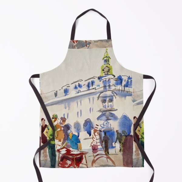 Item preview, Lively street scene watercolor painting designed and sold by MikeJory.