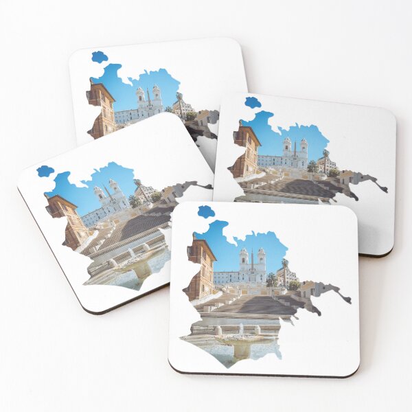 Item preview, Rome Map Spanish Steps Trinita dei Monti Fountain Silhouette designed and sold by Maroan93.