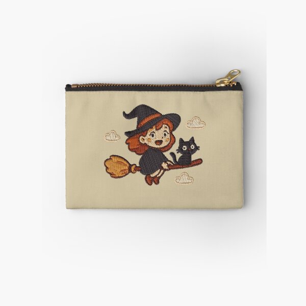 Item preview, Kawaii Witch Girl Black Cat Broom Halloween Embroidery Sticker designed and sold by · GAMING SOUL ·.
