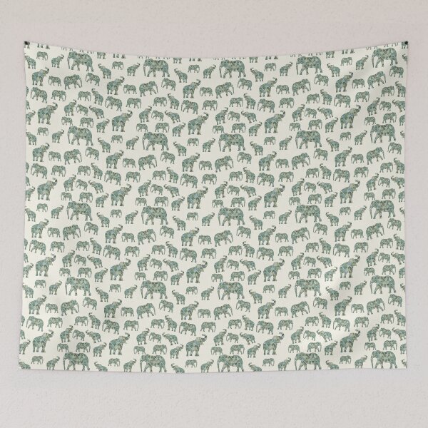 Item preview, Bohemian Mosaic Elephant Herd Pattern designed and sold by virabloom.