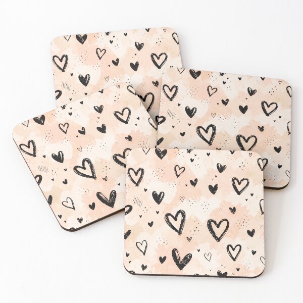 Item preview, Peach Watercolor Hearts – Boho Love Pattern Art Print – Valentine Gift Wall Decor designed and sold by @SHINTOSARTSTORE.