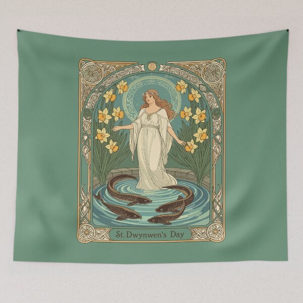 Item preview, Forecasting Lovers' Fortunes Dwynwen's Well And Sacred Fish designed and sold by taiche.