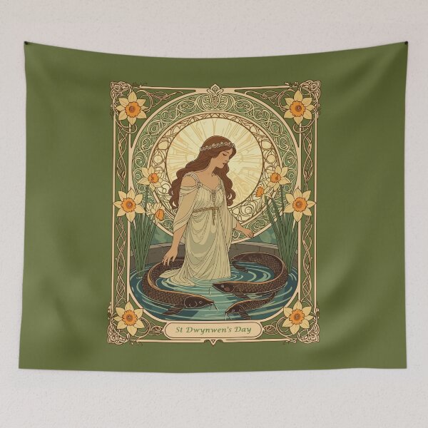 Item preview, Dwynwen's Well And Sacred Fish designed and sold by taiche.