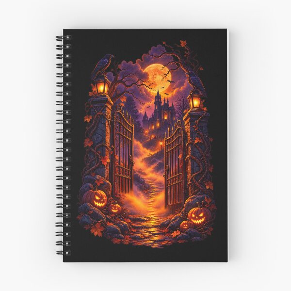 Item preview, Iron Gate Orange Fog Shirt | Dramatic Halloween Poster Art | Spooky Season Gift | Atmospheric Halloween Tee designed and sold by Gremlin Hours.