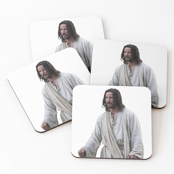 Item preview, Keanu Reeves as Jesus – Funny Holy Keanu Meme Sticker designed and sold by pauls01.