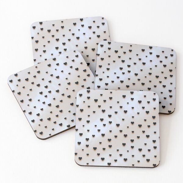 Item preview, Minimal Black Hearts on White – Classic Love Pattern – Valentine Gift Art Print designed and sold by @SHINTOSARTSTORE.