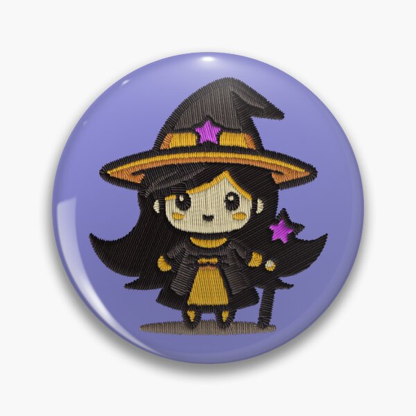 Item preview, Kawaii Witch Girl Stars Halloween Embroidery Patch Sticker designed and sold by · GAMING SOUL ·.
