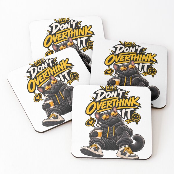 Item preview, Don't Overthink It Cute Black Cat Chill Vibe Streetwear designed and sold by leroo1.