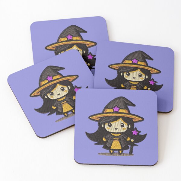 Item preview, Kawaii Witch Girl Stars Halloween Embroidery Patch Sticker designed and sold by · GAMING SOUL ·.