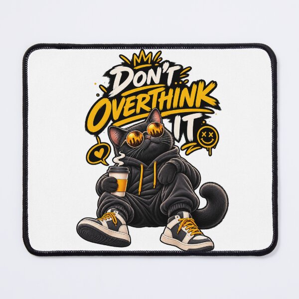 Item preview, Don't Overthink It Cute Black Cat Chill Vibe Streetwear designed and sold by leroo1.