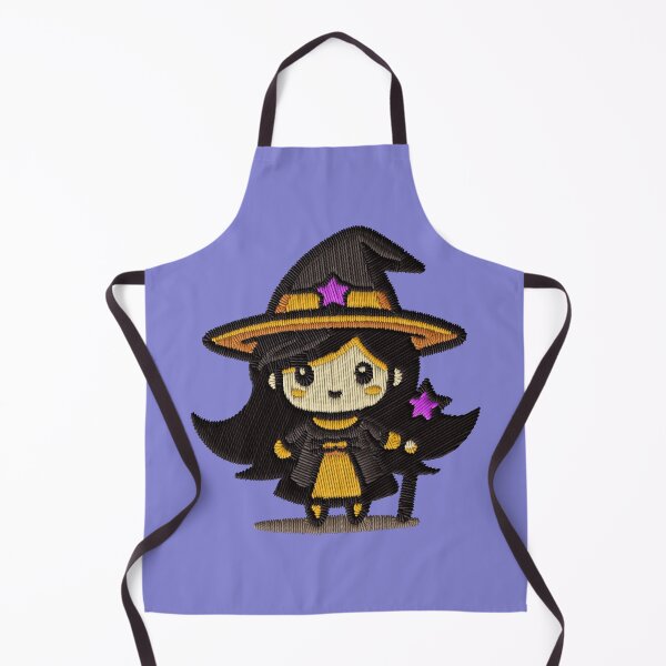 Item preview, Kawaii Witch Girl Stars Halloween Embroidery Patch Sticker designed and sold by · GAMING SOUL ·.