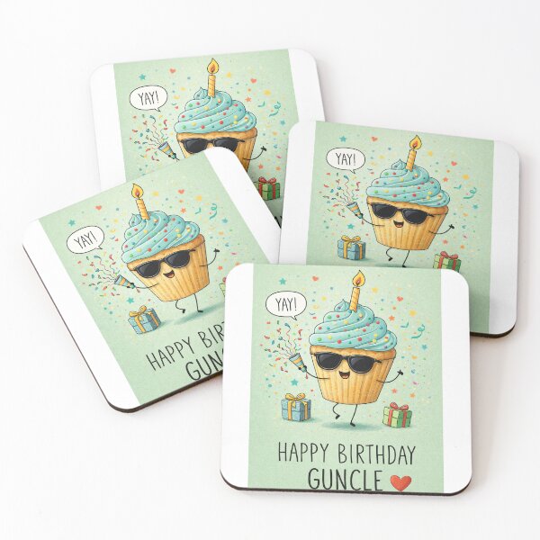 Item preview, Happy Birthday Guncle Cupcake Celebration with Confetti and Party Humor designed and sold by Aryabek.