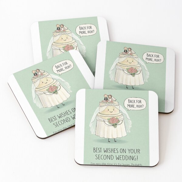 Item preview, Second Wedding Best Wishes with Wedding Cake and Marriage Humor designed and sold by Aryabek.
