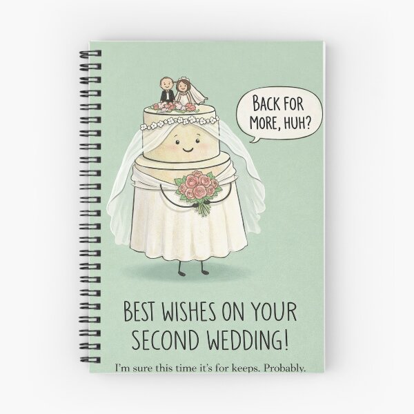 Item preview, Second Wedding Best Wishes with Wedding Cake and Marriage Humor designed and sold by Aryabek.