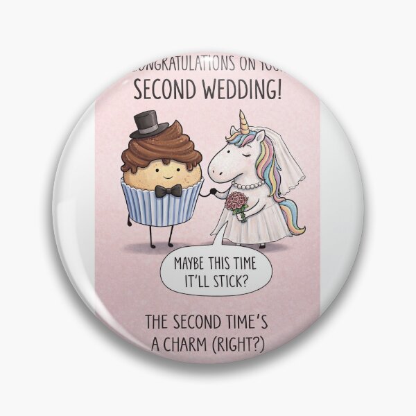 Item preview, Second Wedding Congratulations with Unicorn Bride and Cupcake Groom designed and sold by Aryabek.