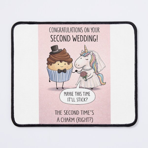 Item preview, Second Wedding Congratulations with Unicorn Bride and Cupcake Groom designed and sold by Aryabek.
