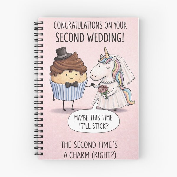 Item preview, Second Wedding Congratulations with Unicorn Bride and Cupcake Groom designed and sold by Aryabek.