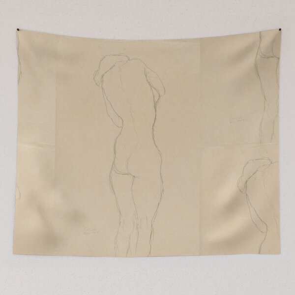 Item preview, Stehender Ruckenakt Etwas Nach Rechts by Gustav Klimt: Minimalist Nude Poster designed and sold by artofuniverse.