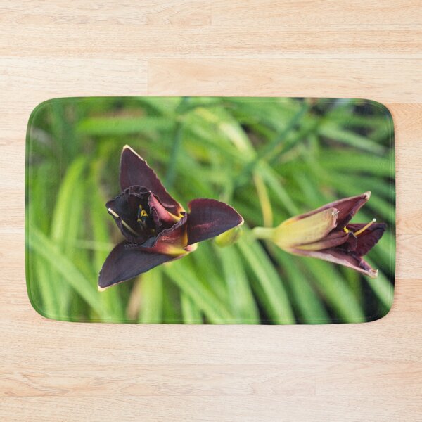 Item preview, Two Vibrant Dark Purple Daylily Blossoms Opening designed and sold by Georgia Mizuleva.