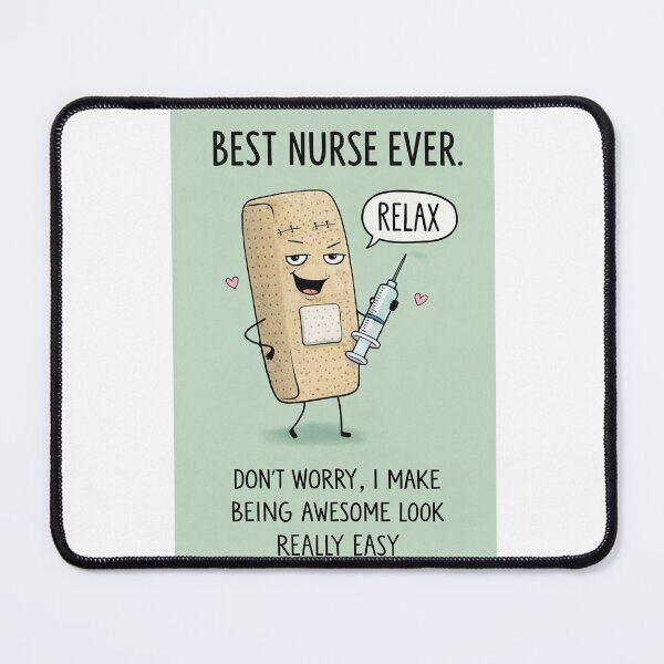 Item preview, Best Nurse Ever with Bandage Character and Syringe Humor designed and sold by Aryabek.