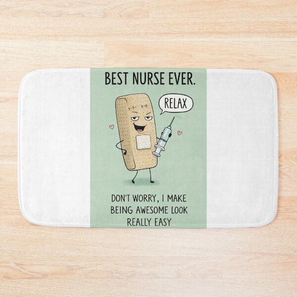 Item preview, Best Nurse Ever with Bandage Character and Syringe Humor designed and sold by Aryabek.