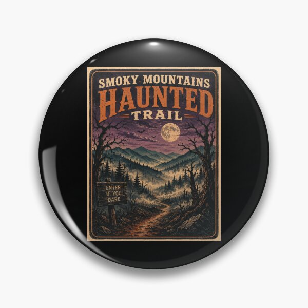Item preview, Smoky Mountains Haunted Trail Vintage Halloween Travel Poster designed and sold by Globalcitytees.