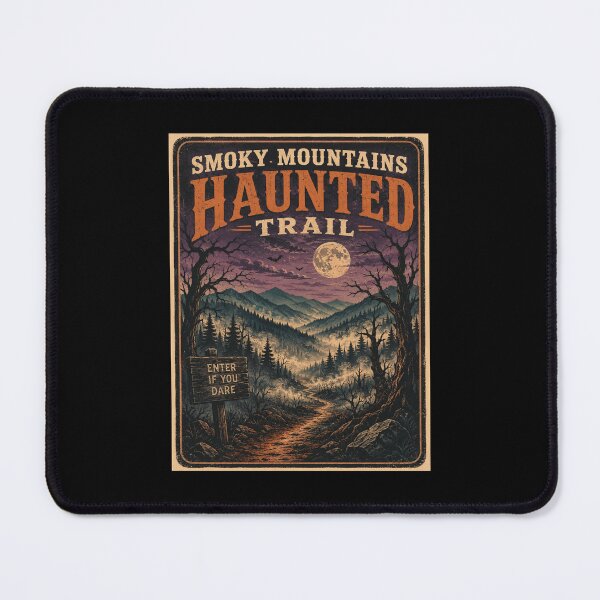 Item preview, Smoky Mountains Haunted Trail Vintage Halloween Travel Poster designed and sold by Globalcitytees.