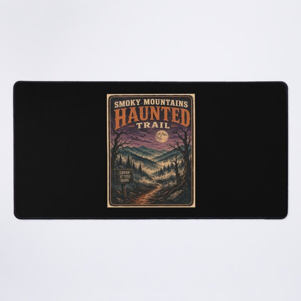 Item preview, Smoky Mountains Haunted Trail Vintage Halloween Travel Poster designed and sold by Globalcitytees.