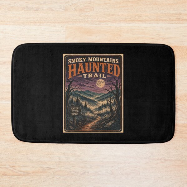 Item preview, Smoky Mountains Haunted Trail Vintage Halloween Travel Poster designed and sold by Globalcitytees.