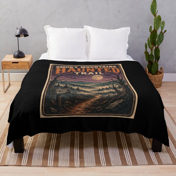 Item preview, Smoky Mountains Haunted Trail Vintage Halloween Travel Poster designed and sold by Globalcitytees.