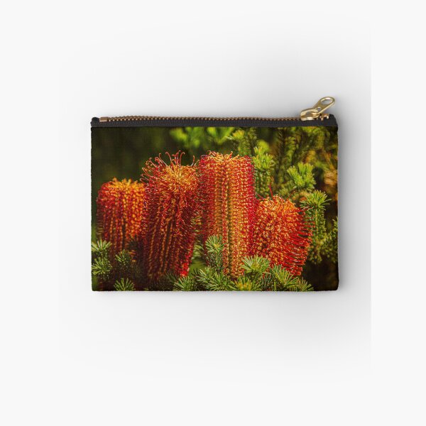 Item preview, Heath-Leaved Orange Banksia Macro – Fine Art Canvas Print designed and sold by MinzMarchStudio.