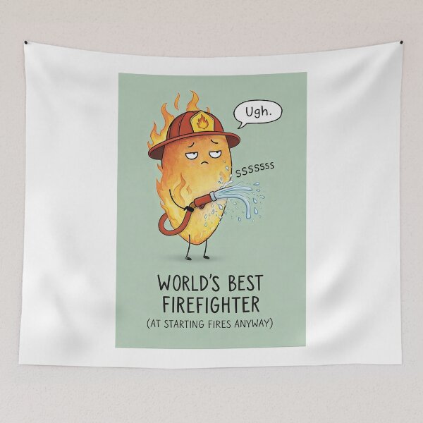 Item preview, World's Best Firefighter at Starting Fires with Hose Mishap Humor designed and sold by Aryabek.