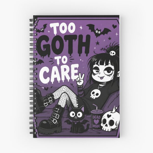 Item preview, too goth to care designed and sold by Talpha.