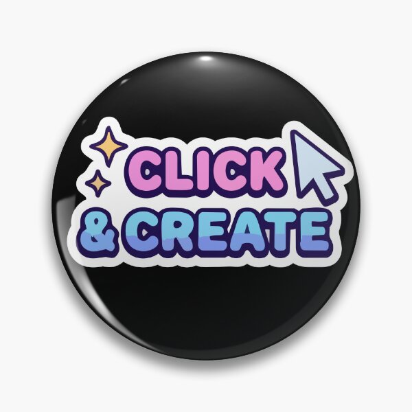 Item preview, CLICK & CREATE Cute Y2K Bubble Letter Logo designed and sold by All Year Summer Co..