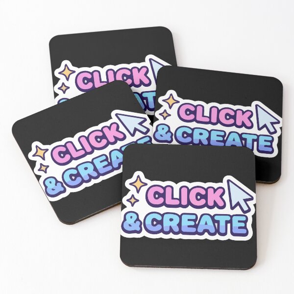 Item preview, CLICK & CREATE Cute Y2K Bubble Letter Logo designed and sold by All Year Summer Co..