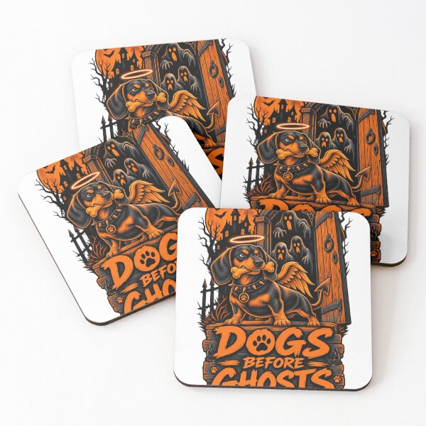 Item preview, Dogs Before Ghosts Dachshund Halloween Funny Dachshund Angel Devil Dog designed and sold by KnrNazimTHRE4DS.
