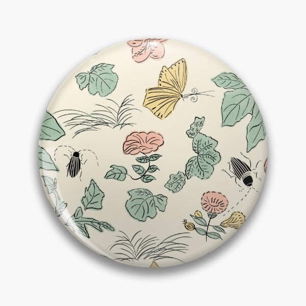 Item preview, Vintage botanical pattern with butterflies and beetles designed and sold by XiangSlowLife.