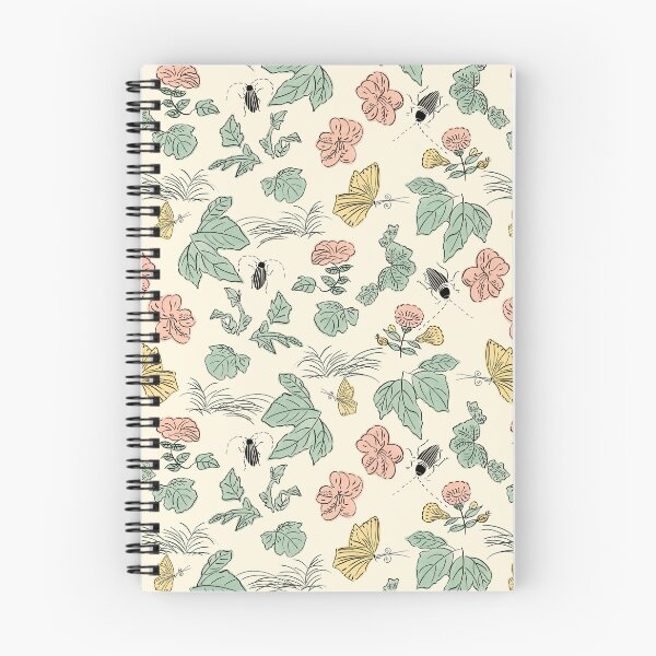 Item preview, Vintage botanical pattern with butterflies and beetles designed and sold by XiangSlowLife.