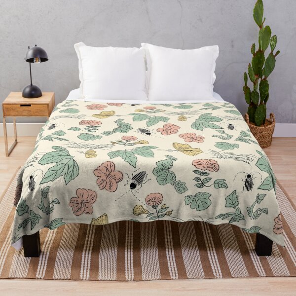Item preview, Vintage botanical pattern with butterflies and beetles designed and sold by XiangSlowLife.