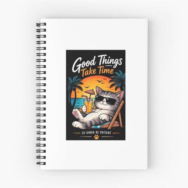 Item preview, Good Things Take Time Beach Cat designed and sold by ThilankaDesign.