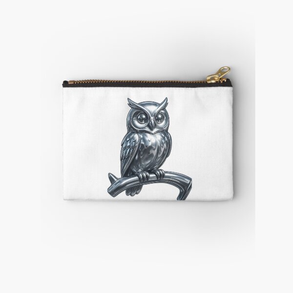Item preview, Silver Chrome Owl – Gothic and Futuristic Style designed and sold by mimirocker.