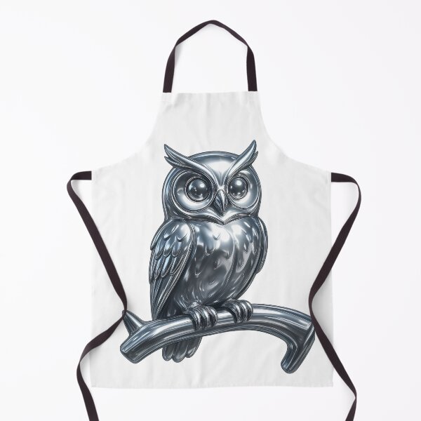 Item preview, Silver Chrome Owl – Gothic and Futuristic Style designed and sold by mimirocker.