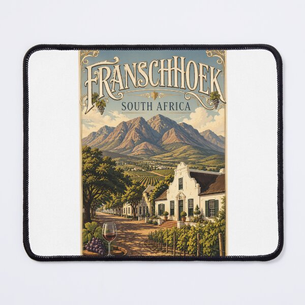 Item preview, Franschhoek South Africa Vineyards beneath Cape Winelands Mountains designed and sold by Aryabek.
