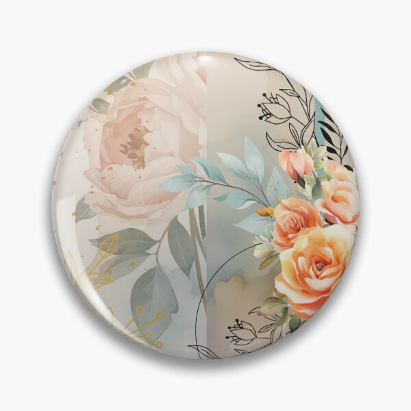 Item preview, Ethereal Botanical Flight - Orange Watercolor Roses & Blue Butterflies designed and sold by Verantia.