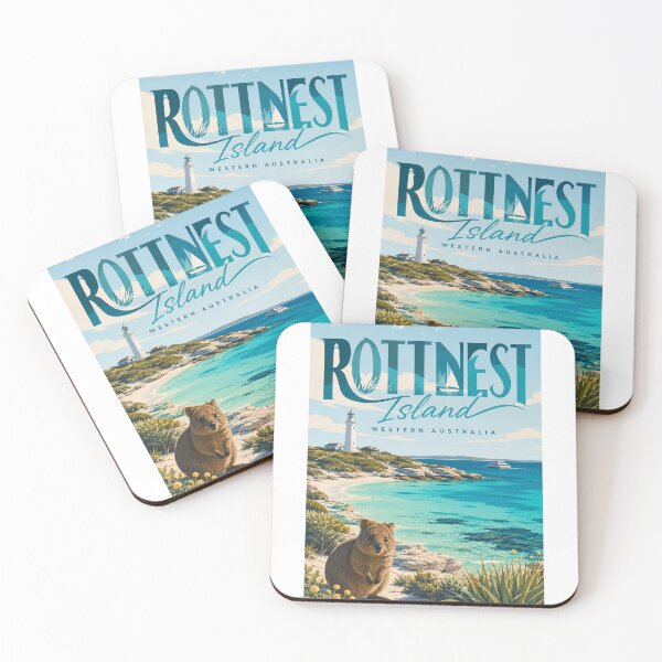 Item preview, Rottnest Island Western Australia with Wadjemup Lighthouse and Quokkas designed and sold by Aryabek.