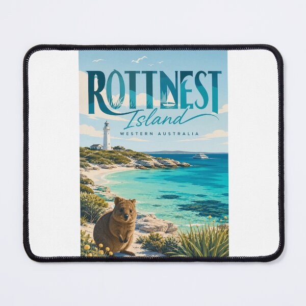 Item preview, Rottnest Island Western Australia with Wadjemup Lighthouse and Quokkas designed and sold by Aryabek.