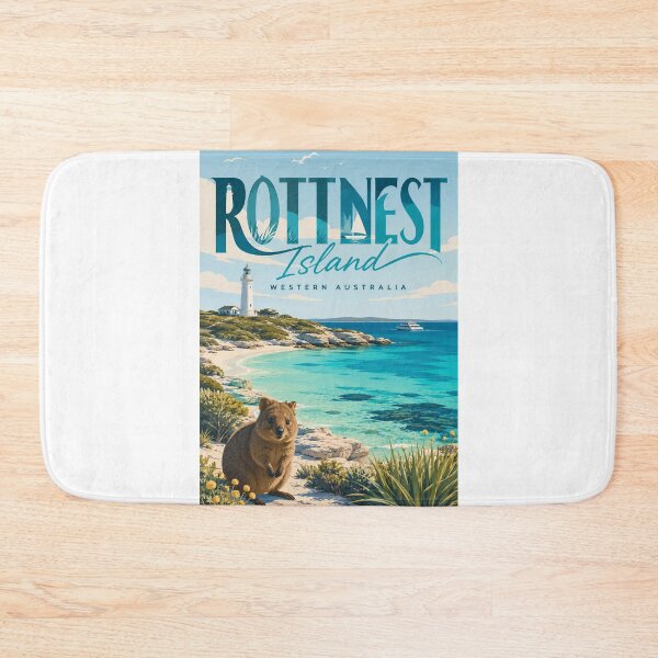 Item preview, Rottnest Island Western Australia with Wadjemup Lighthouse and Quokkas designed and sold by Aryabek.