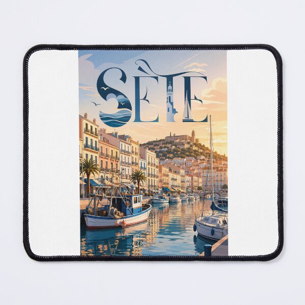 Item preview, Sète France Mediterranean Harbor Waterfront and Mont Saint Clair designed and sold by Aryabek.